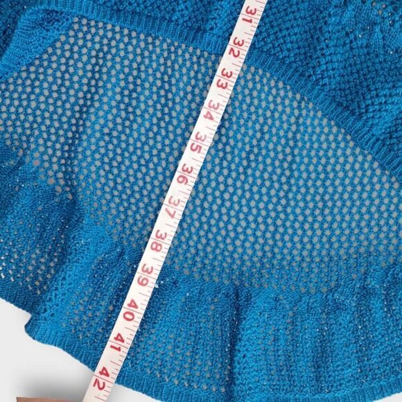 Kingspinner Womens Coverup Sz‎ Medium Crochet Knit Swim Beach Dress Turquoise - Picture 13 of 13